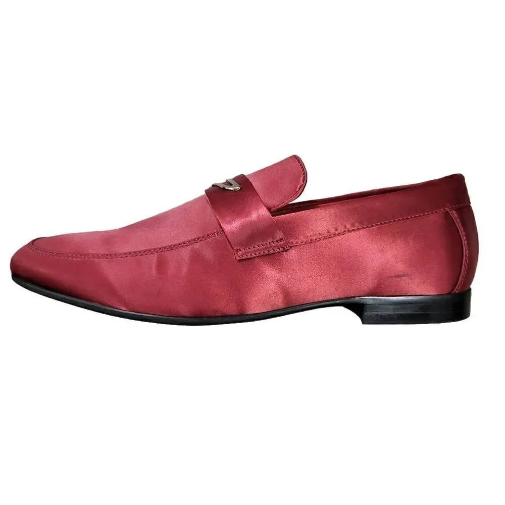 Tayno‎ COLE Wine Men's Slip On Grey Satin Loafers 8.5
